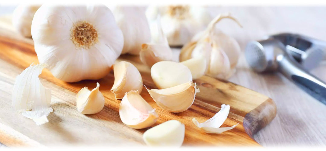 An image featuring cloves of garlic. The image highlights the concept of using garlic for its medicinal properties and culinary versatility