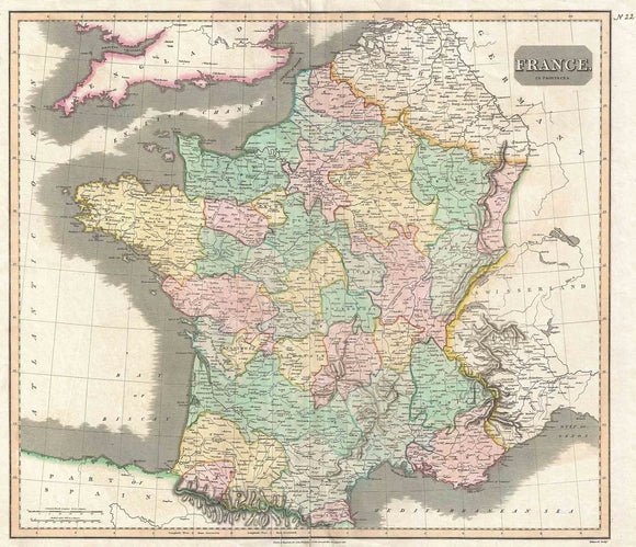 Map of France, 1814