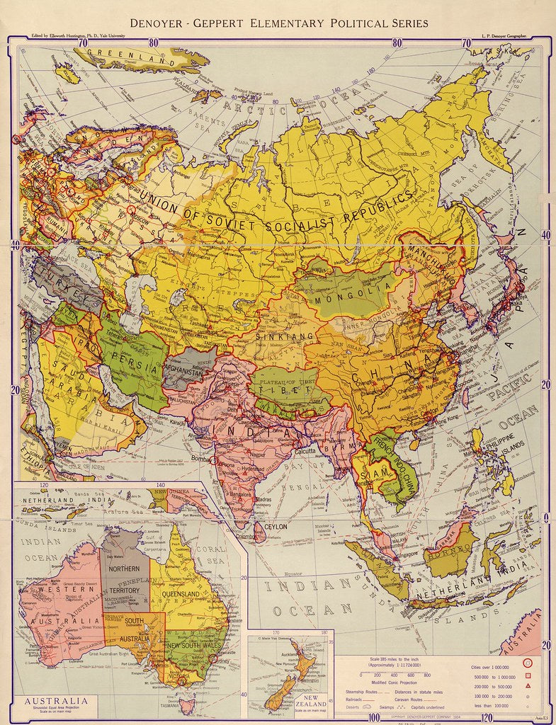 Home Décor Home & Living 1934 Vintage World Hemispheres Map Globes ...