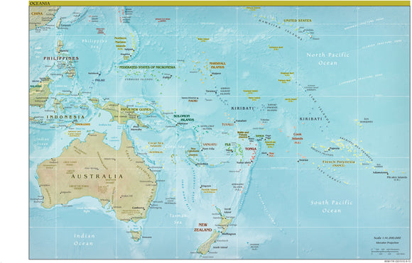 Oceania Map - Physical