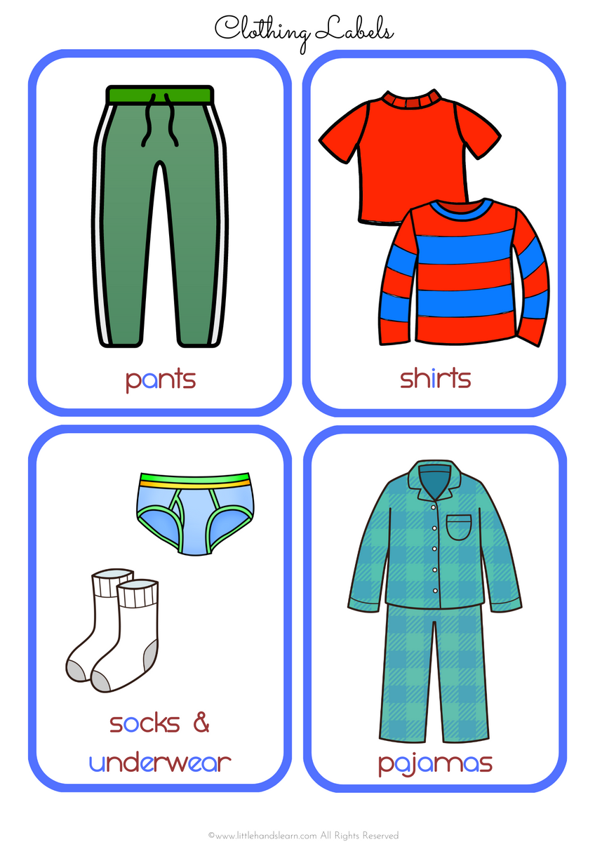 Montessori Clothing Labels for Baskets – Learning with Play