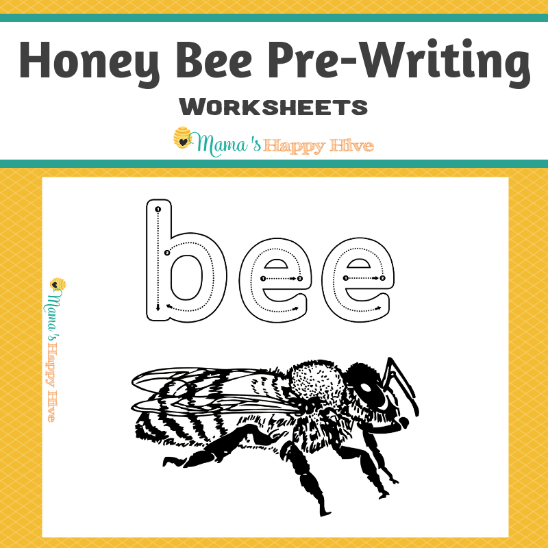 Honey Bee Pre-Writing Worksheets – Learning with Play