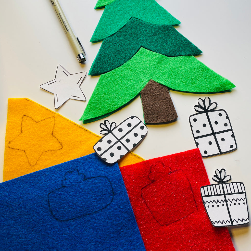DIY Felt Christmas Tree Template Learning with Play