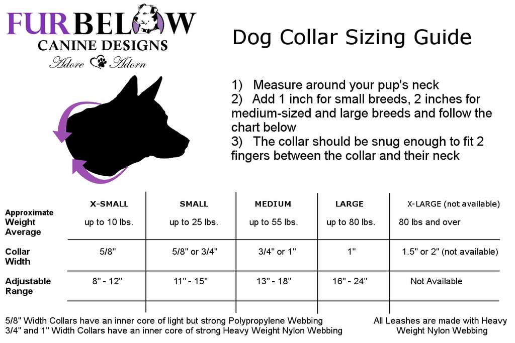 Dog Collar Size Chart By Weight