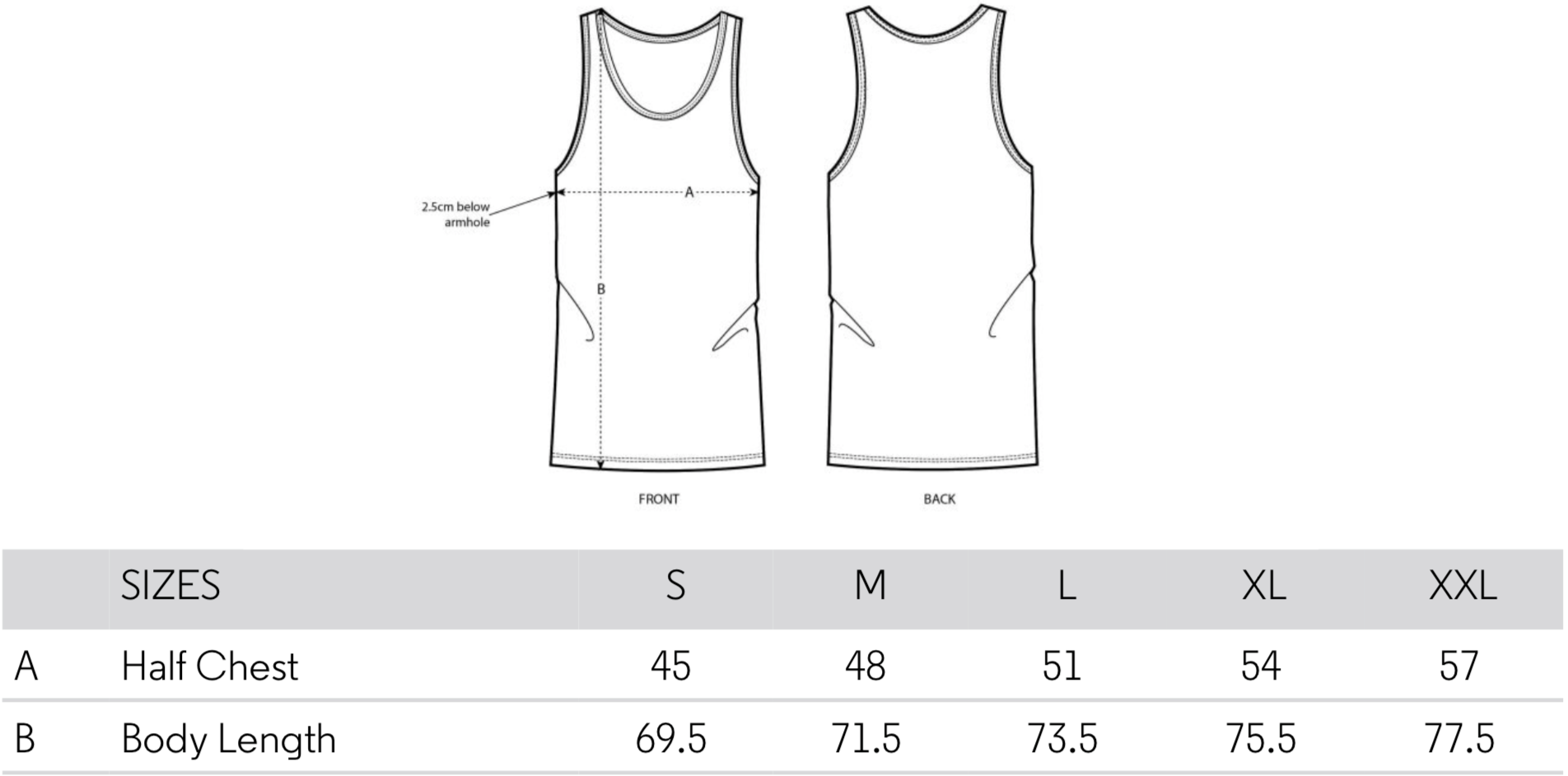 jousca vest size chart