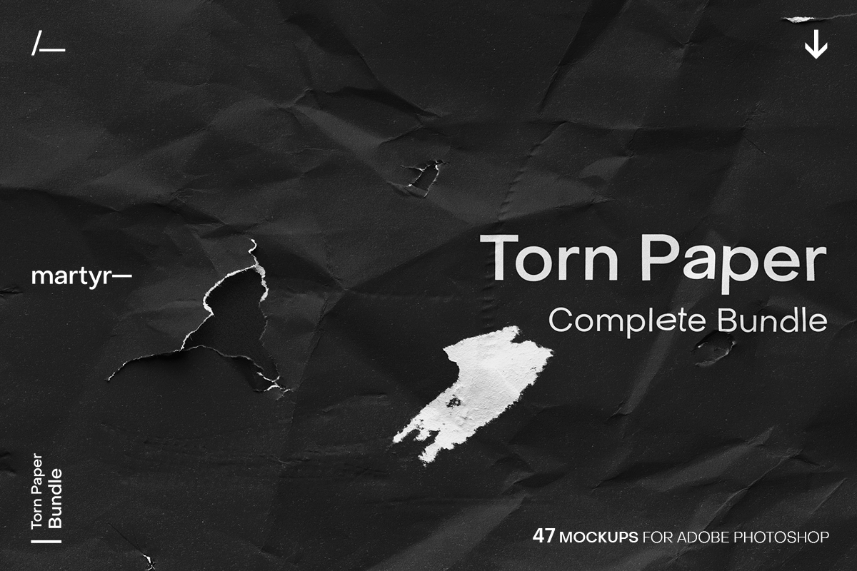 Download Torn Paper Complete Bundle Mockup Pack Martyr PSD Mockup Templates