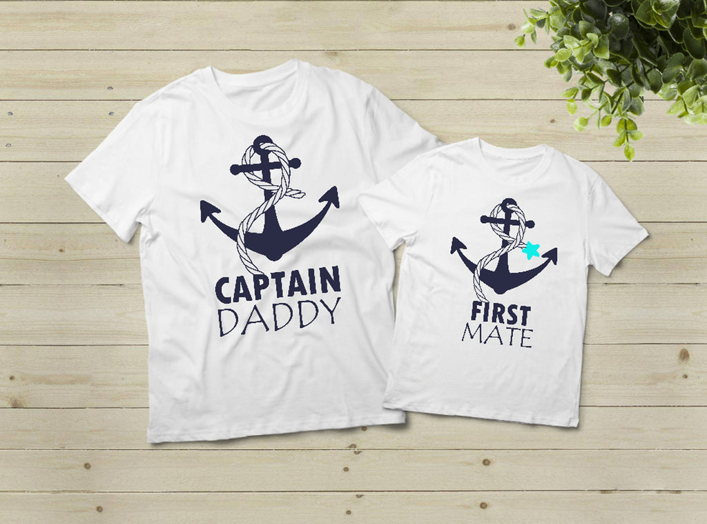 Captain Daddy First Mate Father and Son Shirts Matching Cruise Gift ...