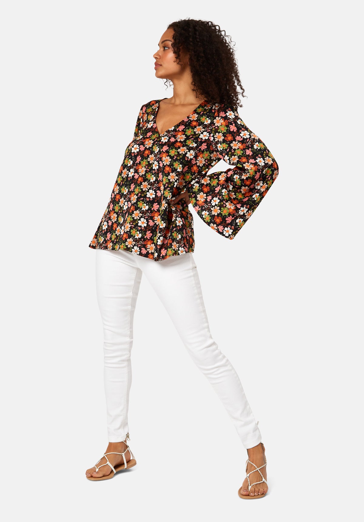 Floral Pieta Top in Black