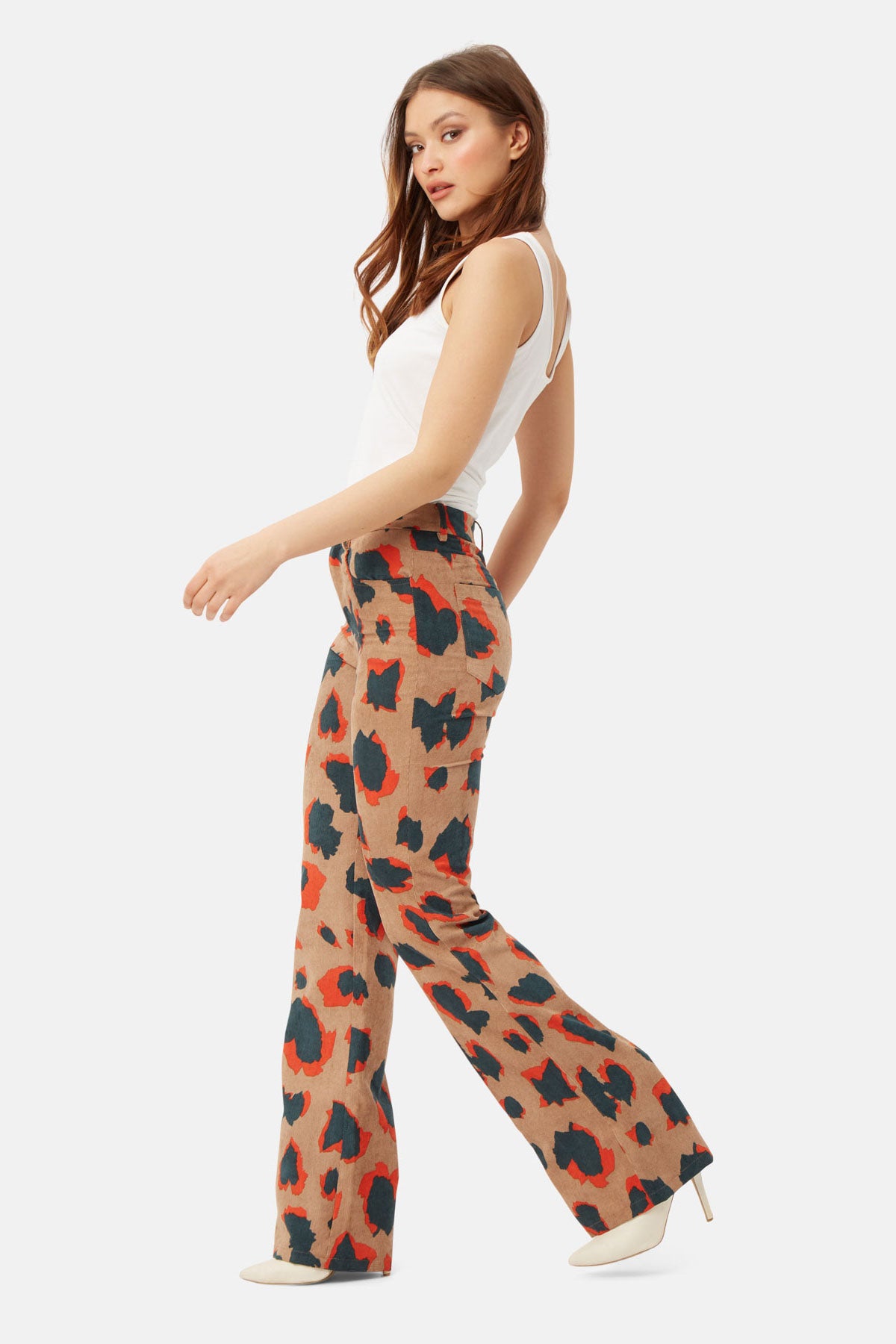 Bold Animal Print Hesitant Flare Trousers