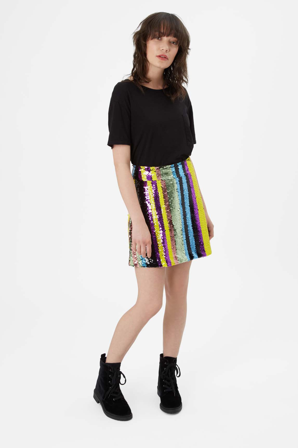Sequin Mini Skirt in Multicoloured