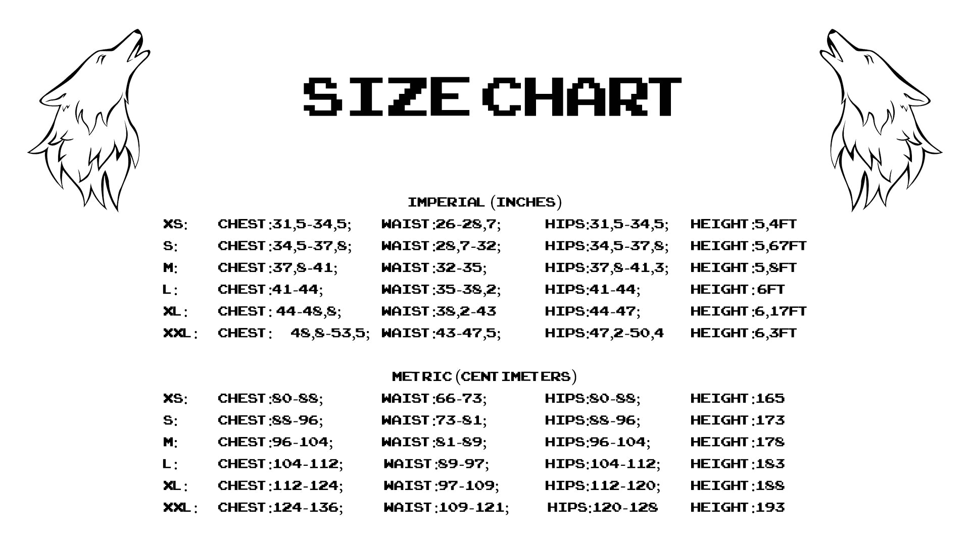 Gallery Coat Size Chart