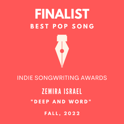 Zemira Israel finalist for The Indie Songwriting Awards for Fall 2022