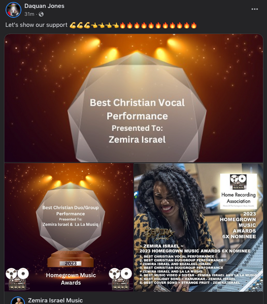 Homegrown Music Awards Zemira Israel Ztribe love 