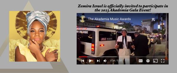Zemira Israel is officially invited to participate in the 2023 Akademia Gala Event!