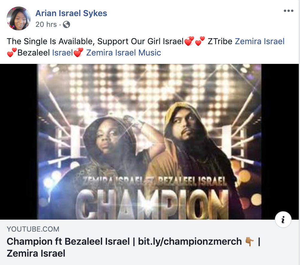 Review on Zemira Israel Champion single from Sis Arian Israel Sykes