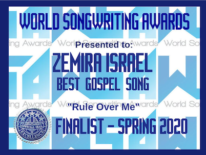 Zemira Israel finalist of the World Songwriting Awards