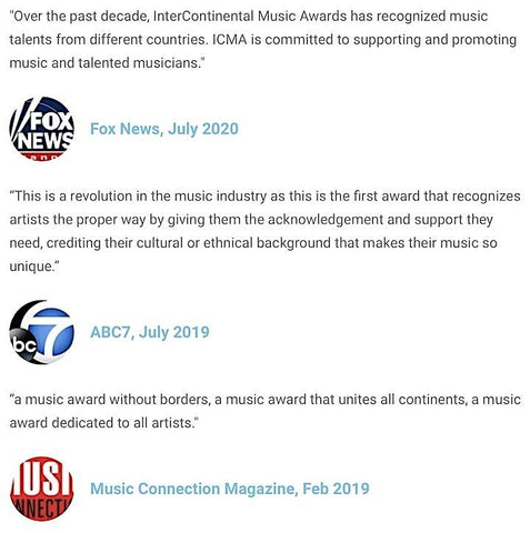 Intercontinental Music Awards press