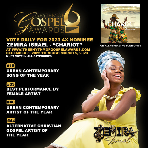 Zemira Israel is a 4x nominee of the Rhythm of Gospel Awards