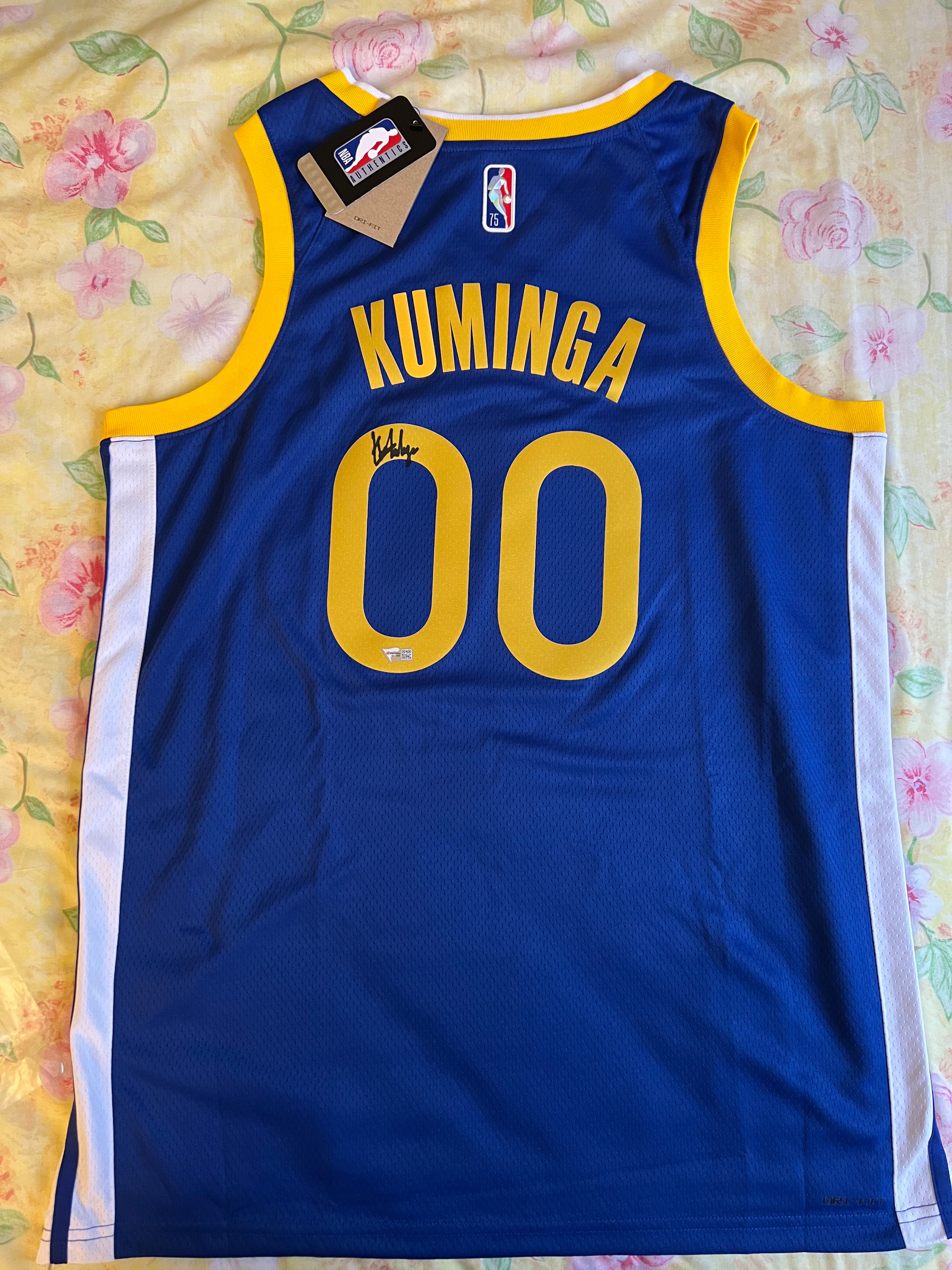 Autographed Golden State Warriors Jonathan Kuminga Fanatics Authentic Royal 2021-22 Nike Icon Swingman Jersey with Diamond Swoosh and Sponsor Patch