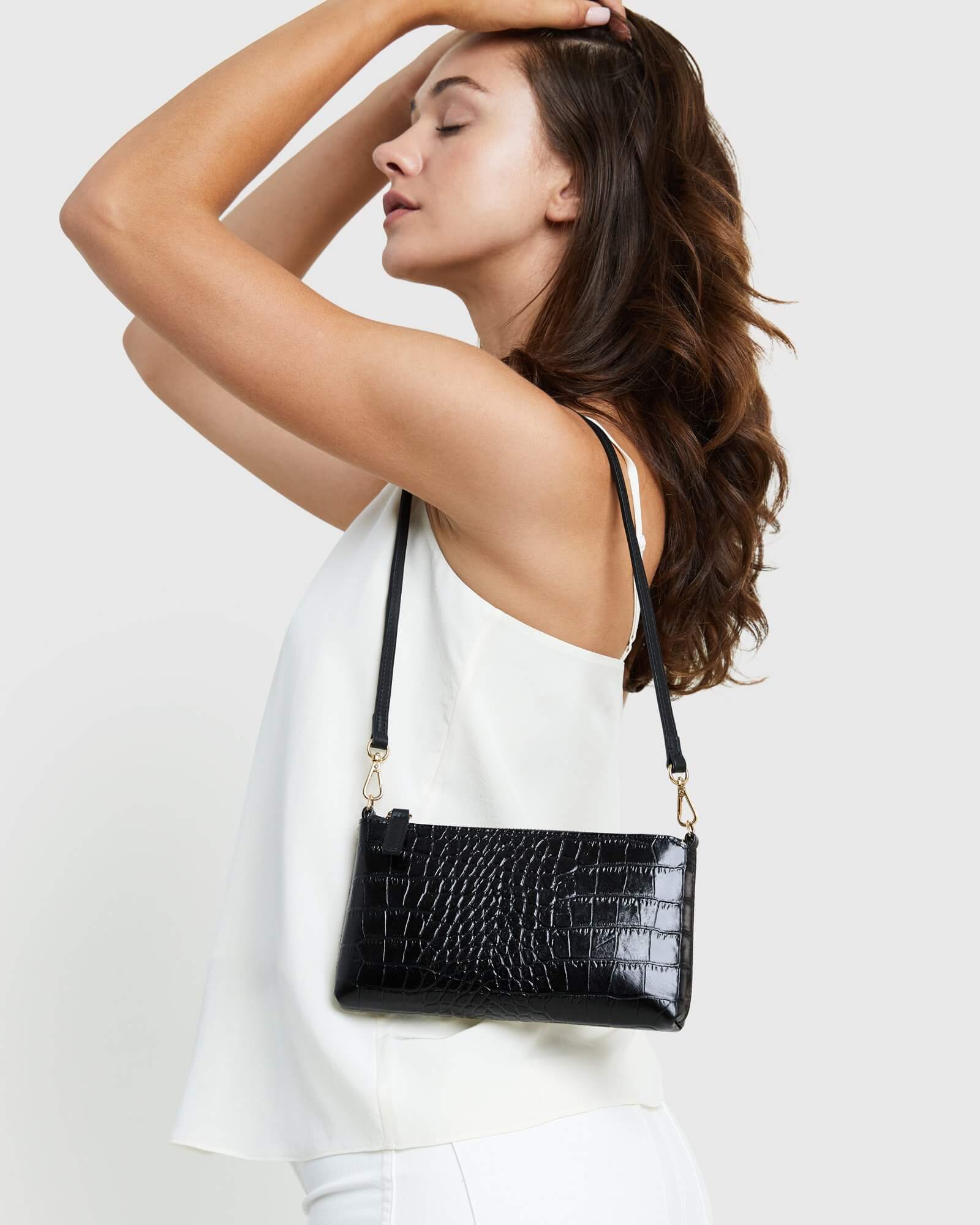 Croco Leather Shoulder Bag by Last Brand - $55
