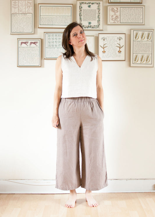 True Cropped Straight Wide Leg Linen Capris – Heather Case