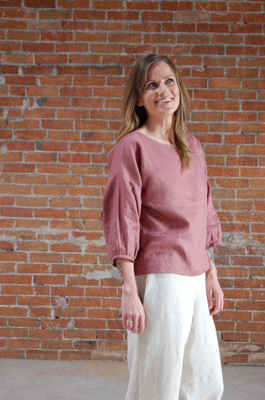 Esme Linen Blouse Papaya