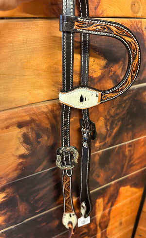 Split Ear Headstall cowhide #212802 - Cross H Tack & Decor