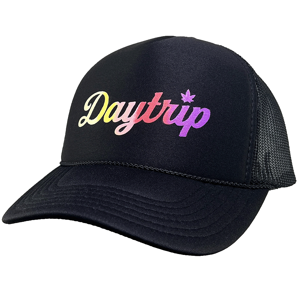 Swirl Script Trucker - Black - Daytrip Beverages product image