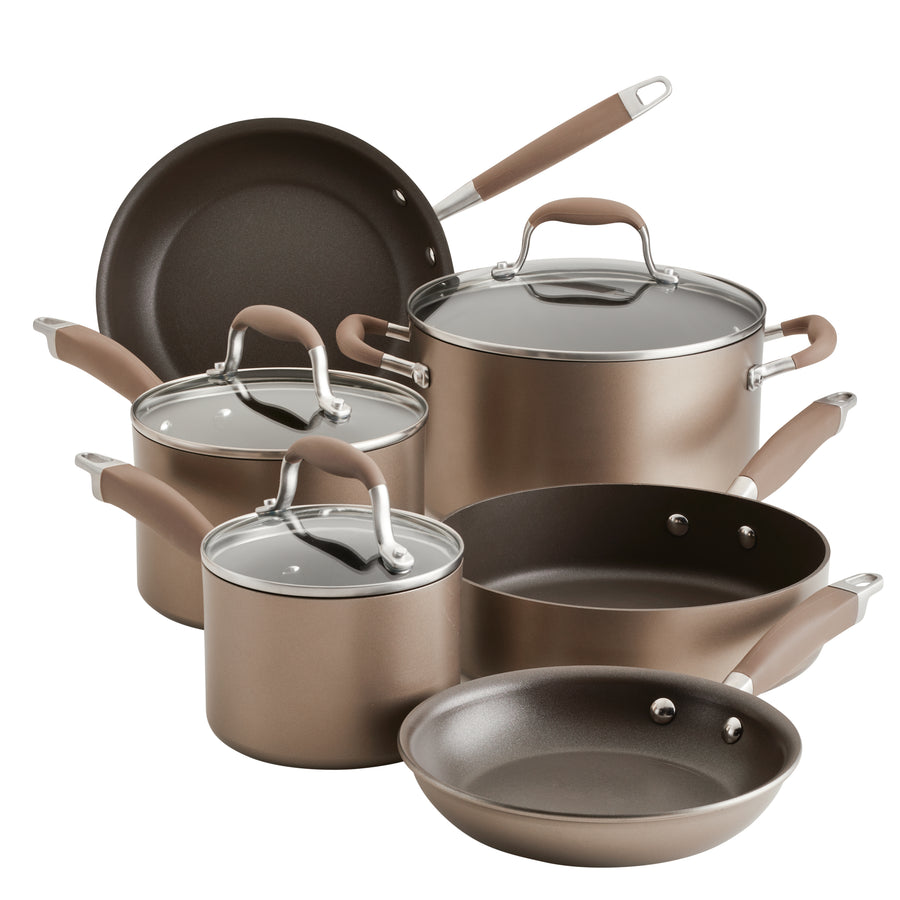 Anolon Achieve Hard Anodized Nonstick Cookware Pots and Pans Set · 10 Piece  Set