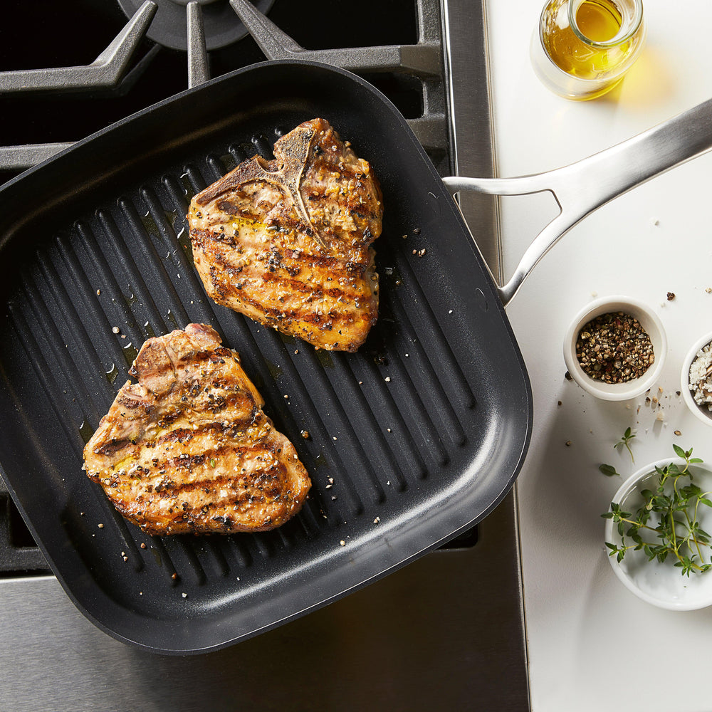 Anolon Tri-Ply Clad Stainless Steel 12-inch Deep Round Grill Pan - Bed Bath  & Beyond - 9206659