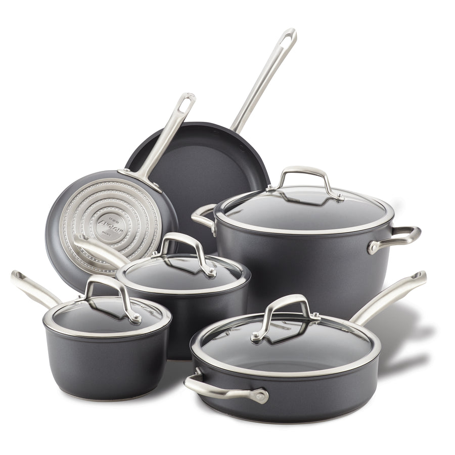  KitchenAid Hard Anodized Nonstick Cookware Pots and Pans Set,  10 Piece, Onyx Black: Home & Kitchen