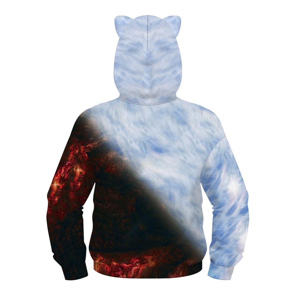 winter men's digital print long sleeve double color wolf sweatshirt
