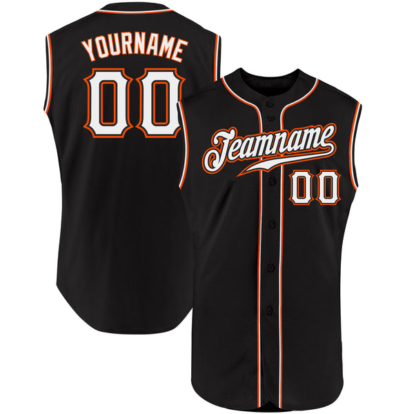 Custom Cream Black-Orange Baseball Jersey – FansCustom