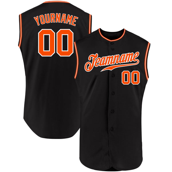 Custom Baseball Jersey Black Orange