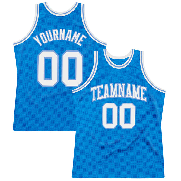 Custom Royal White-Light Blue Round Neck Sublimation Basketball