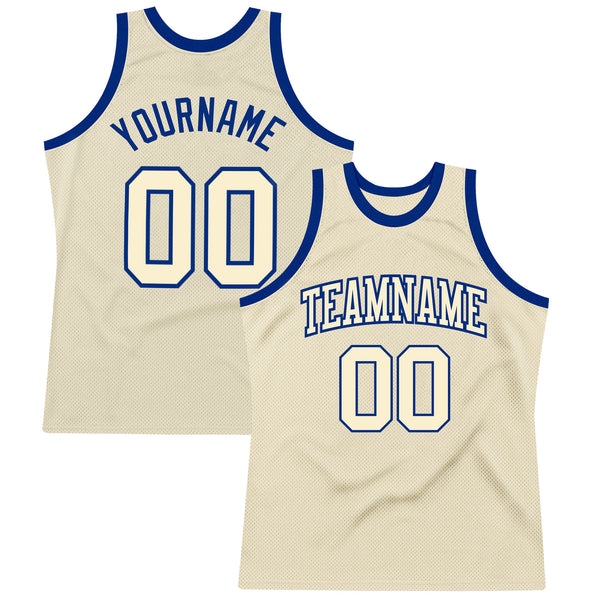 Custom Cream Navy Pinstripe Light Blue-Black Authentic Basketball Jersey in  2023