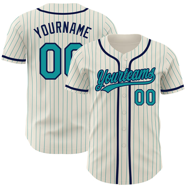 Custom Light Blue White Pinstripe Navy Authentic Baseball Jersey Discount