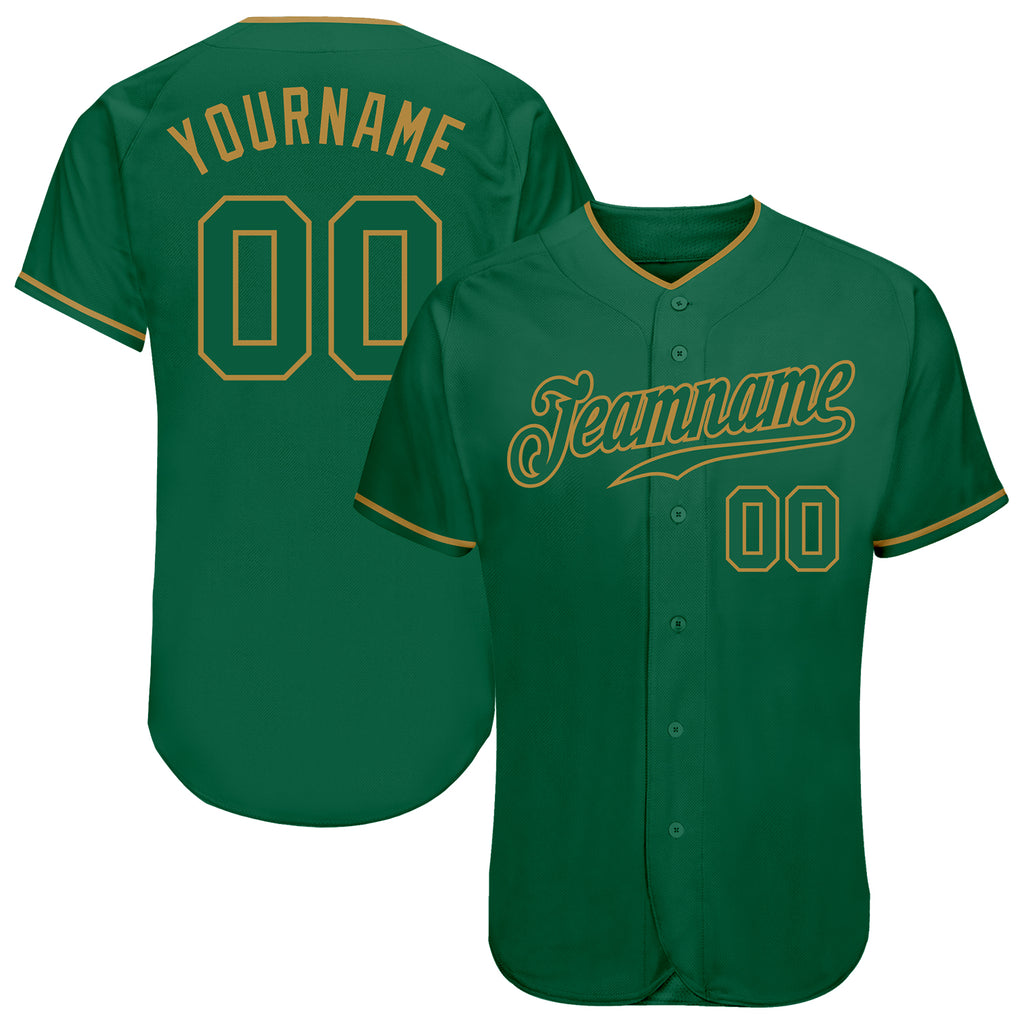 Custom Kelly Green Kelly Green-Old Gold Authentic Baseball Jersey Sale ...
