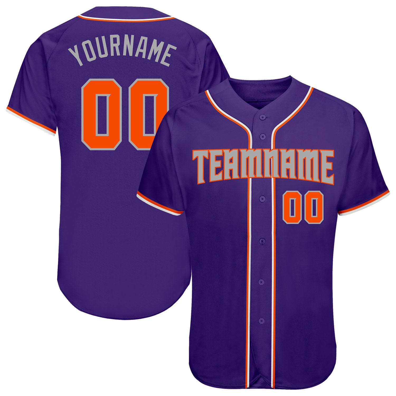 Custom Purple Orange-Gray Authentic Baseball Jersey Sale Online ...