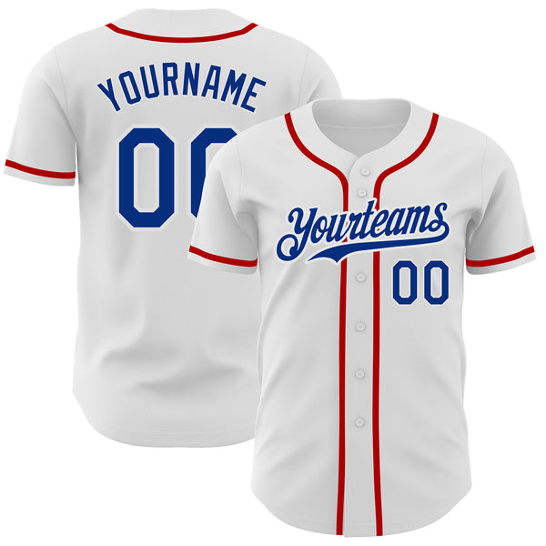 Custom Baseball Jersey Red White-Navy Authentic Two Tone