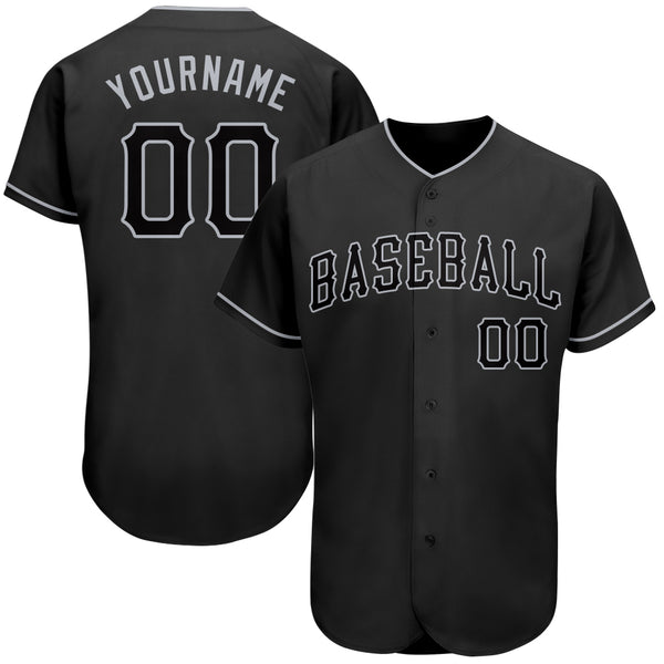 Custom Black Gray Pinstripe White-Gray Authentic Baseball Jersey