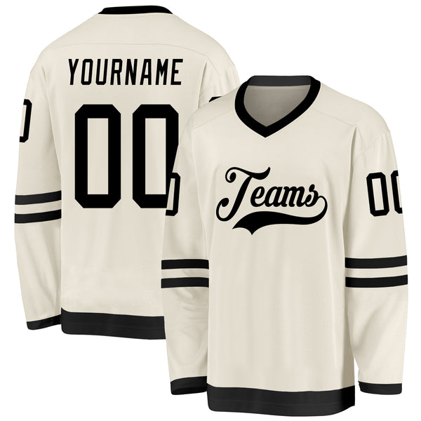 Custom Hockey Jersey Black Red-White