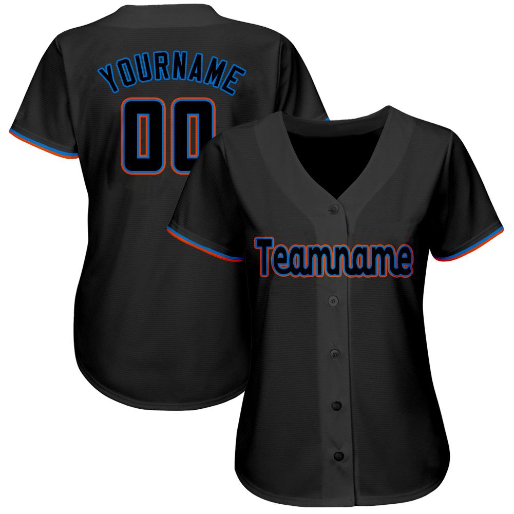 blue and orange baseball jersey