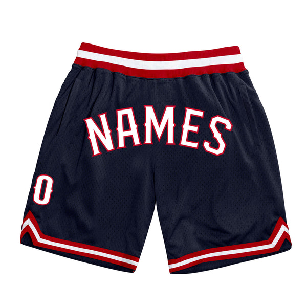 Cheap Custom Teal Red-Black Authentic Throwback Basketball Shorts