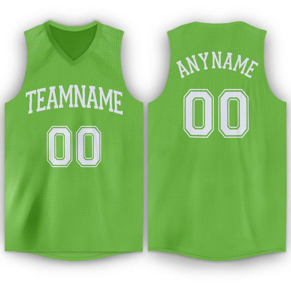 Custom Basketball Neon Green Jerseys and Uniforms Authentic Sale