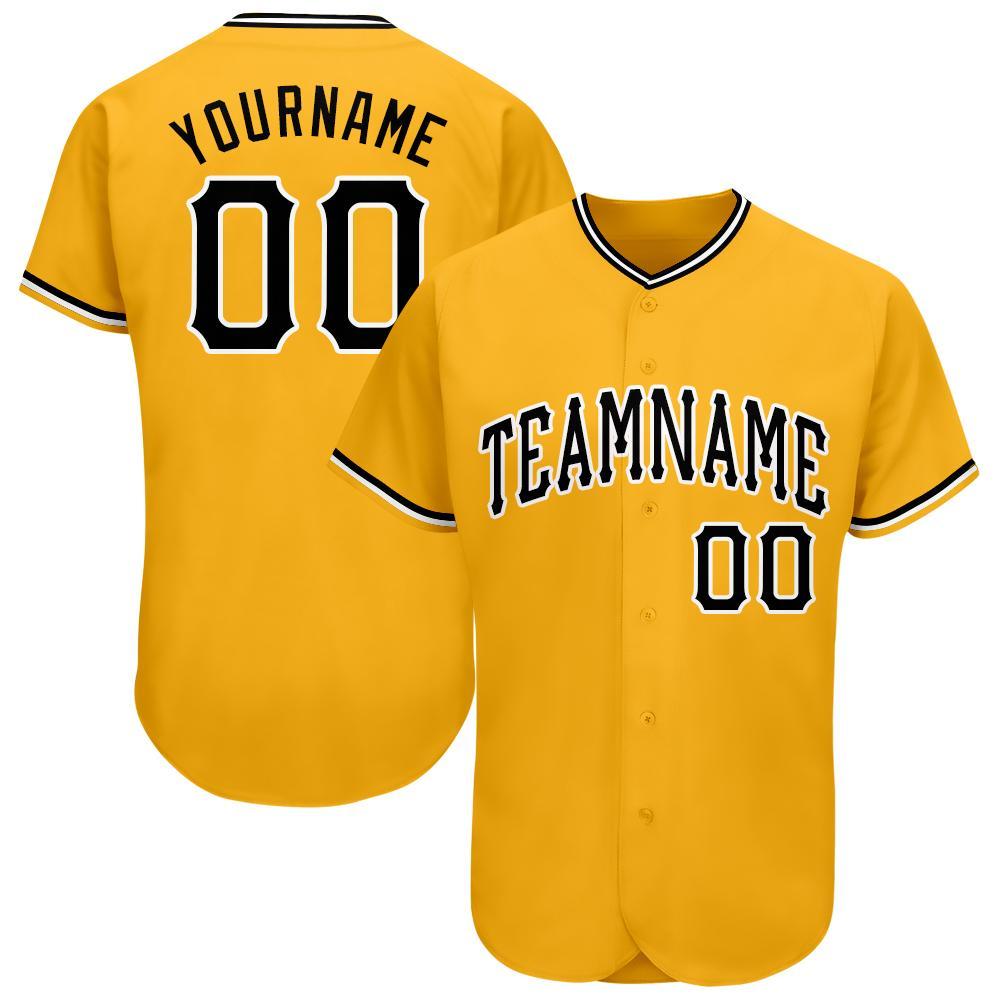 black and yellow baseball jersey