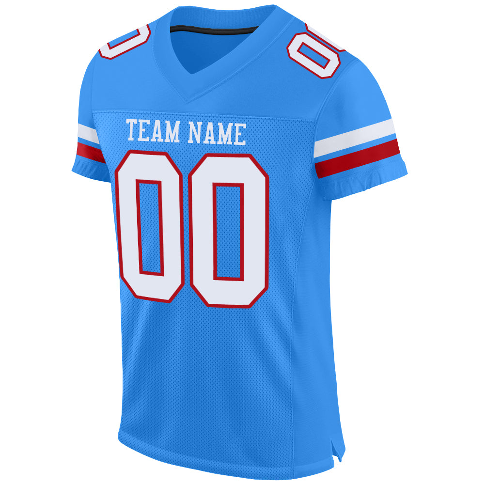 blue white football jersey