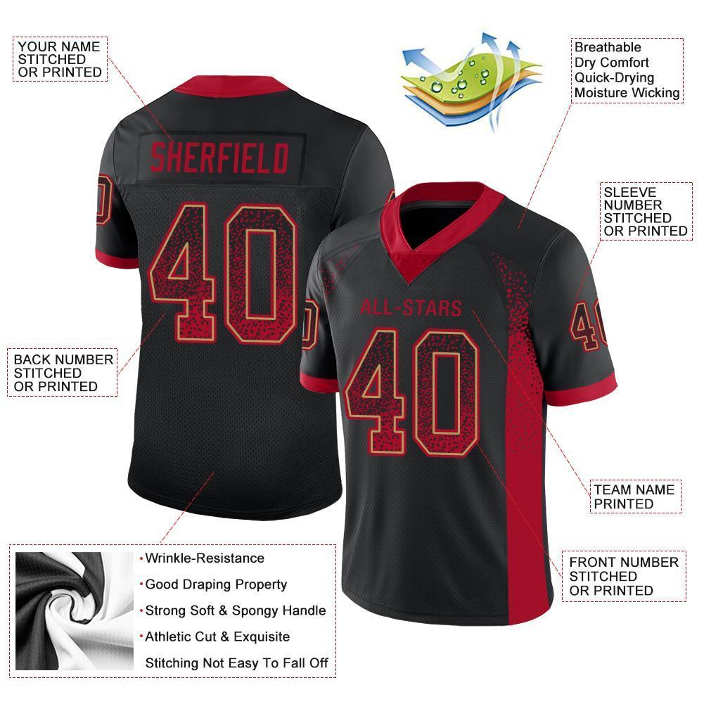 black red football jersey