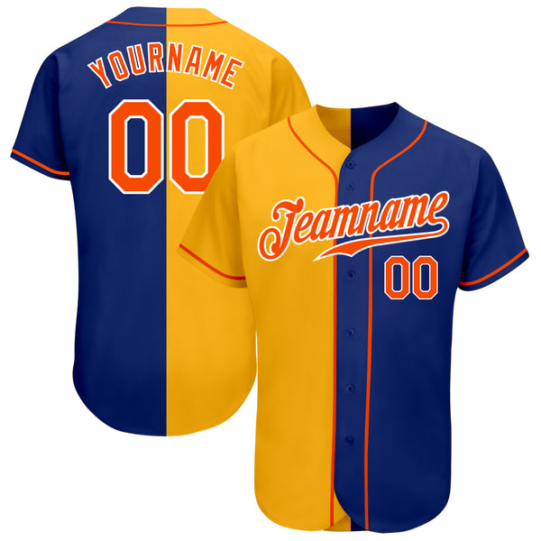 Custom Royal Royal-Orange Authentic Baseball Jersey