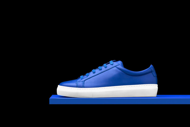 blue leather sneakers mens